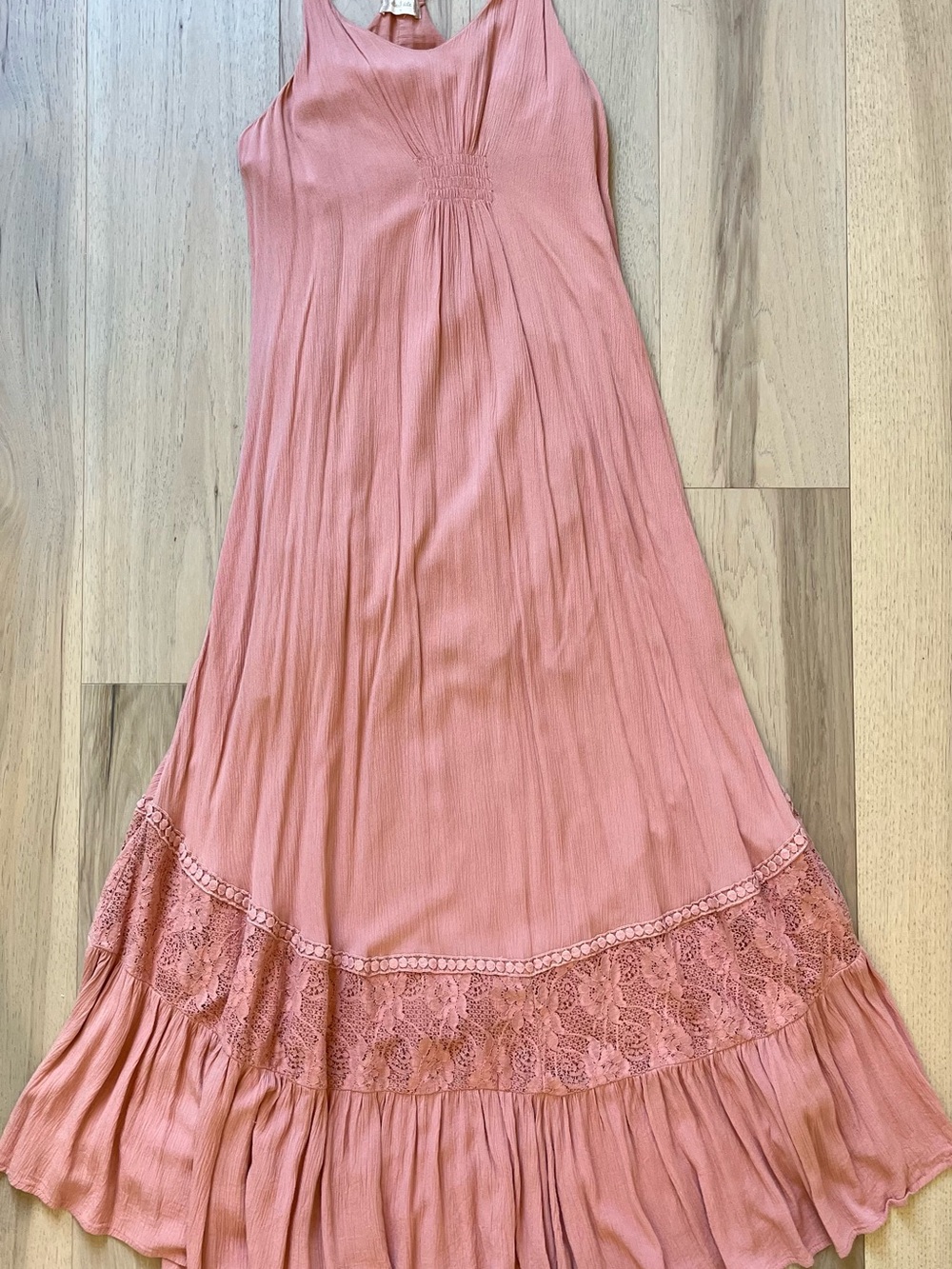 Women's Pink Lace-Trim Maxi Dress Altered State